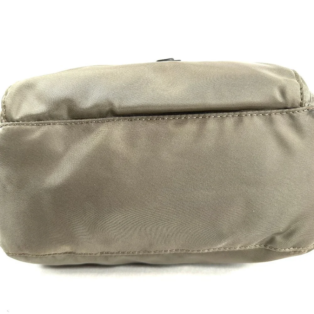 Tumi Taupe Olive Green Ballistic Nylon Small Crossbody Bag Travel Business